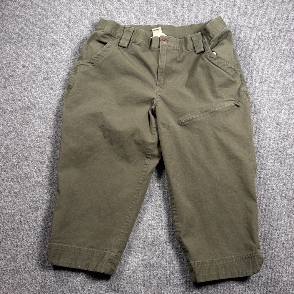 Duluth Rootstock Gardening Petal Pushers Capri Pants Womens 10 Olive Green